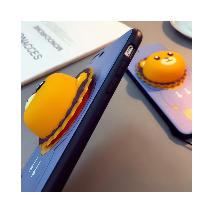 Creative Patterned Adorable Silicon Lion Cable Winder TPU Kickstand Phone Case for iPhone 6S/6 4.7 inch-6