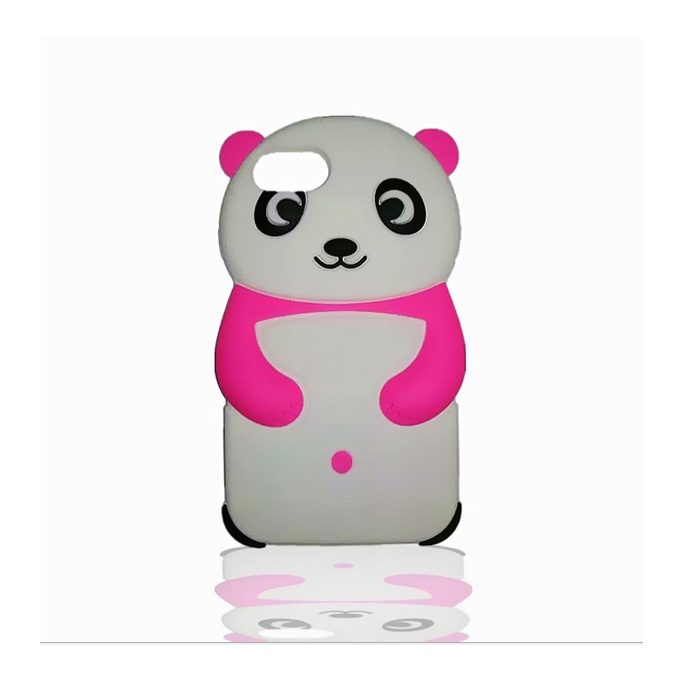 3D Cute Panda Soft Silicon Case for iPhone 6s / 6 - Rose-1