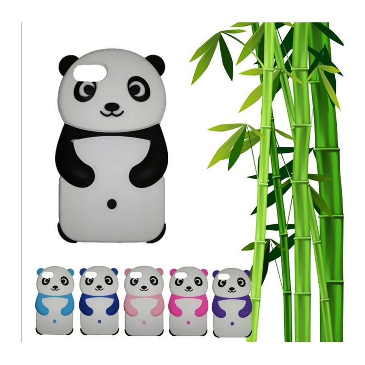 3D Cute Panda Soft Silicon Case for iPhone 6s / 6 - Rose-2