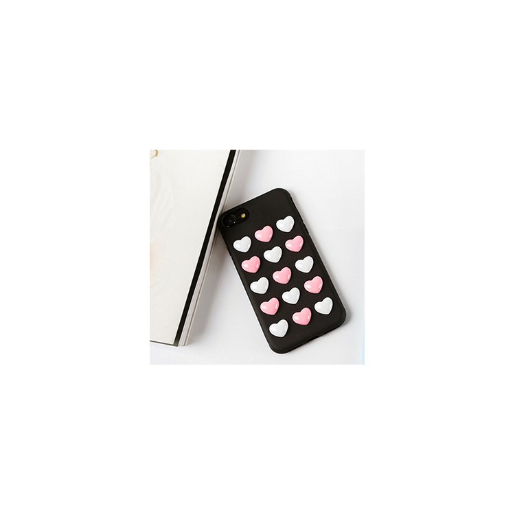 For iPhone 6s Plus / 6 Plus 3D Love Hearts TPU Mobile Phone Shell - Black-1