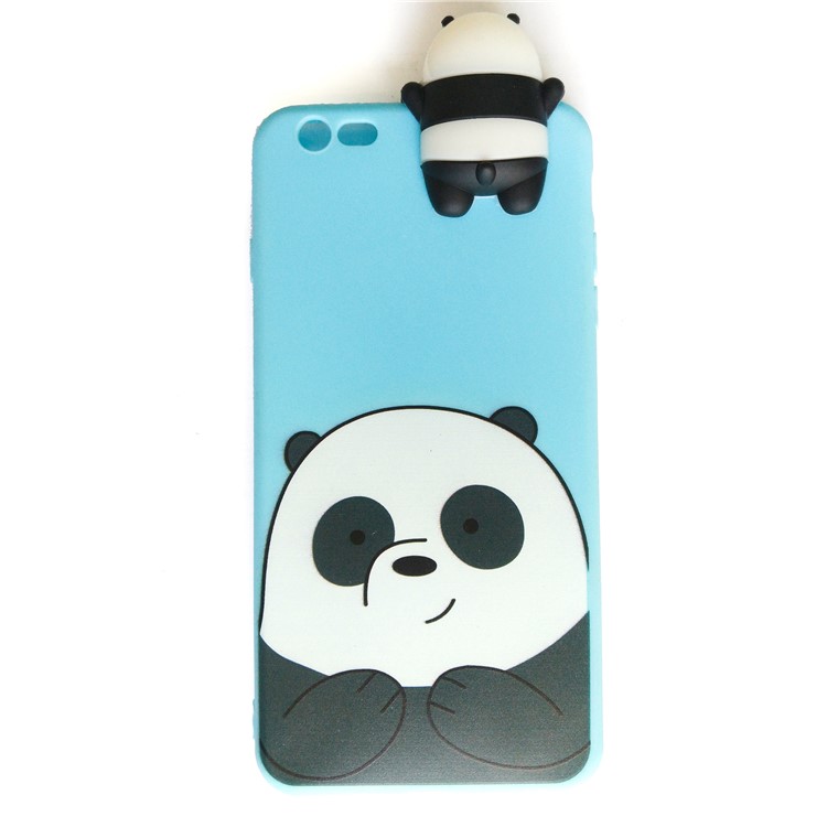 3D Doll Panda Wrapped Edges TPU Case for iPhone 6s Plus / 6 Plus - Blue-1