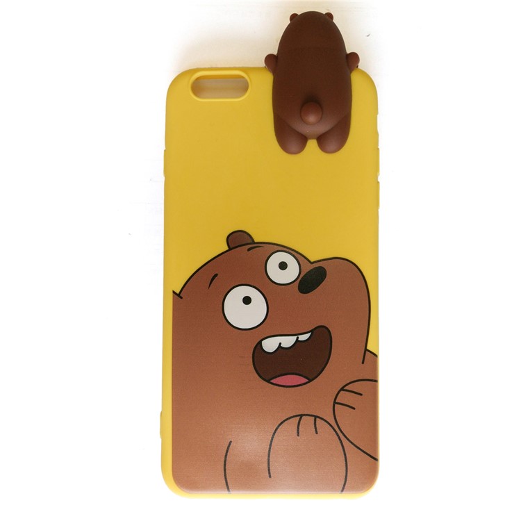 3D Brown Bear Doll IMD TPU Phone Case for iPhone 8 / 7 4.7 inch - Yellow-1