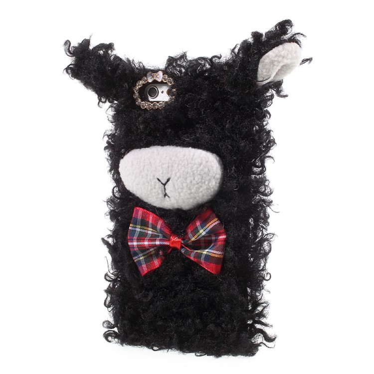 Bling Rhinestone Decor 3D Cute Fluffy Sheep Shape TPU Phone Cover for iPhone 6s Plus / 6 Plus - Black-2