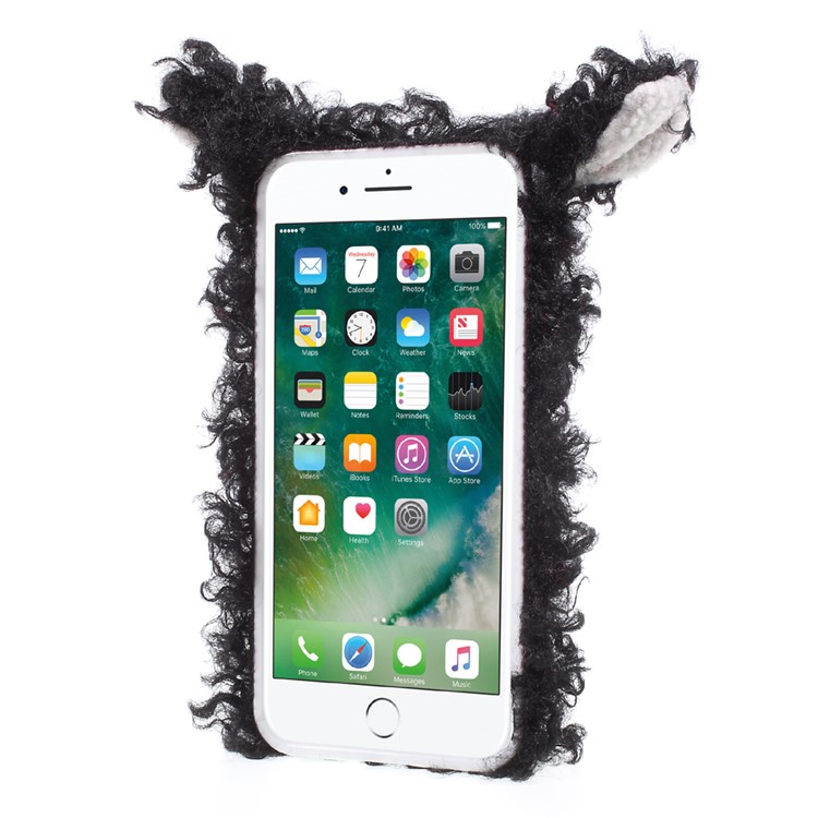 Bling Rhinestone Decor 3D Cute Fluffy Sheep Shape TPU Phone Cover for iPhone 6s Plus / 6 Plus - Black-3