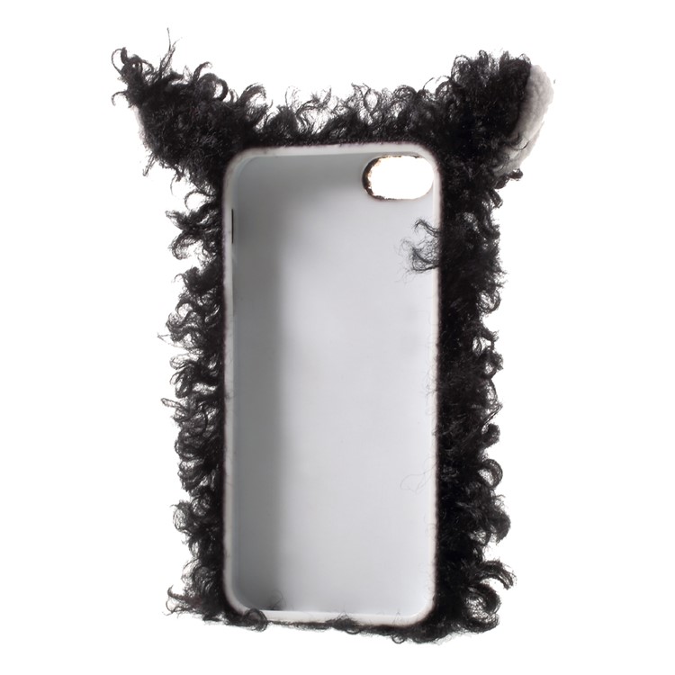 Bling Rhinestone Decor 3D Cute Fluffy Sheep Shape TPU Back Case for iPhone SE/5s/5 - Black-5