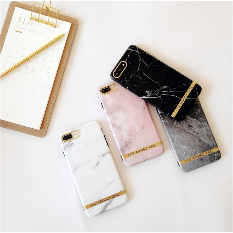 Glossy Silicone Chic Marble Case Mobile Cover for iPhone 7 Plus 5.5 inch - White-3