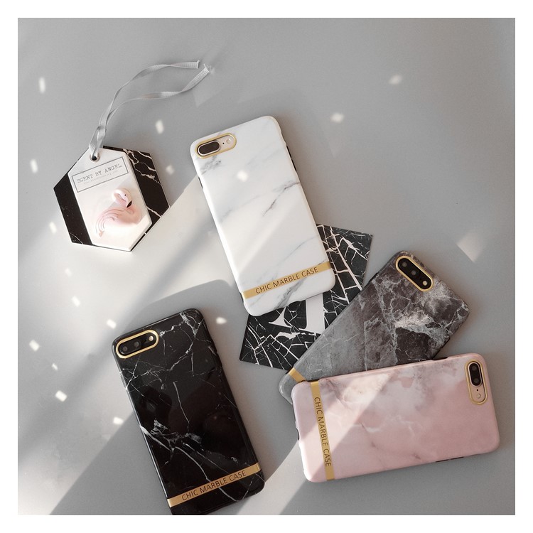 Glossy Silicone Chic Marble Case Mobile Cover for iPhone 7 Plus 5.5 inch - White-8