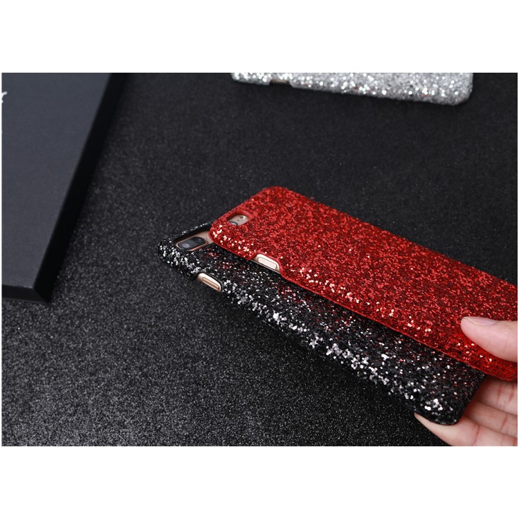 Glitter Powder Rhinestones Decorated PC Hard Cover for iPhone7 Plus - Red-4