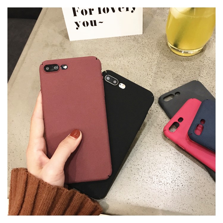 Matte Anti-fingerprint Plastic Cellphone Back Cover for iPhone 7 Plus - Black-3