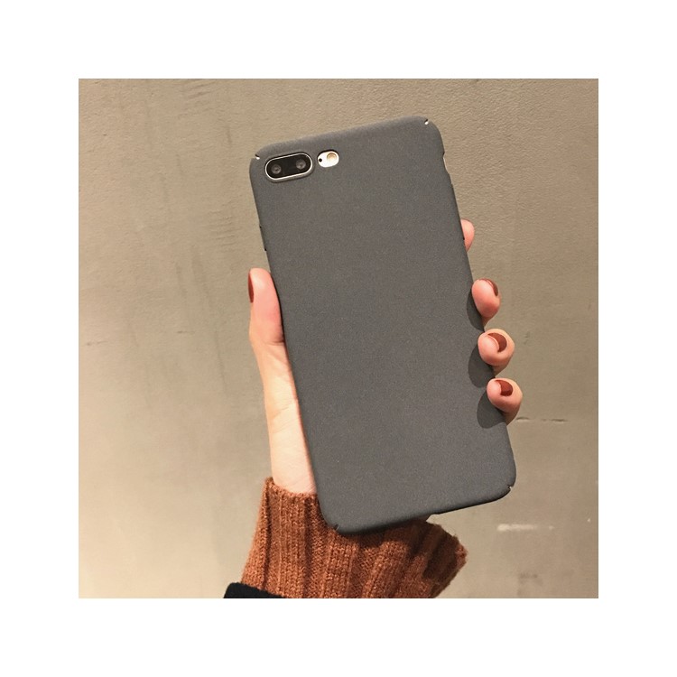 Matte Anti-fingerprint Plastic Mobile Phone Casing Cover for iPhone 7 Plus - Grey-1