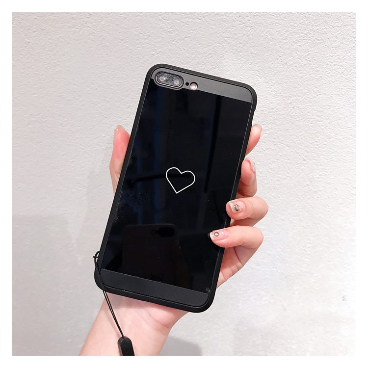 Mirror-like Hybrid PC + Acrylic Protection Cell Phone Case for iPhone 7 Plus 5.5 inch - Black-1