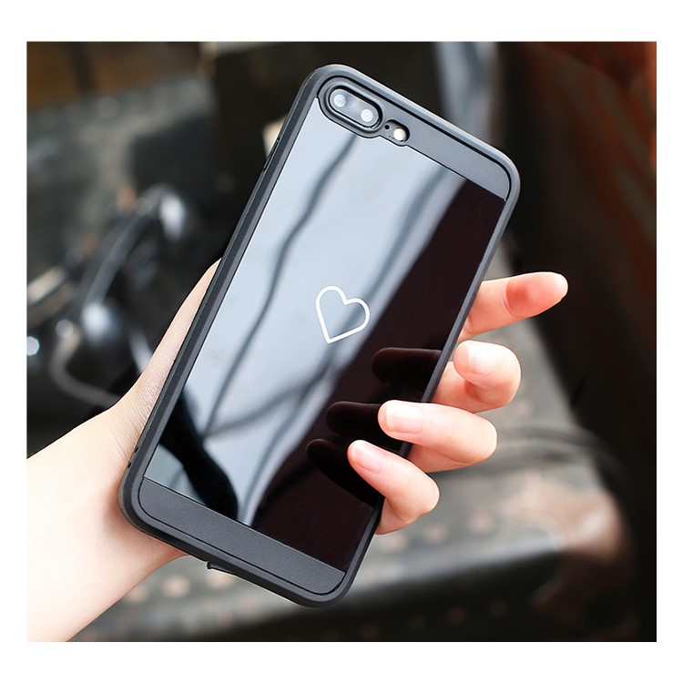 Mirror-like Hybrid PC + Acrylic Protection Cell Phone Case for iPhone 7 Plus 5.5 inch - Black-2