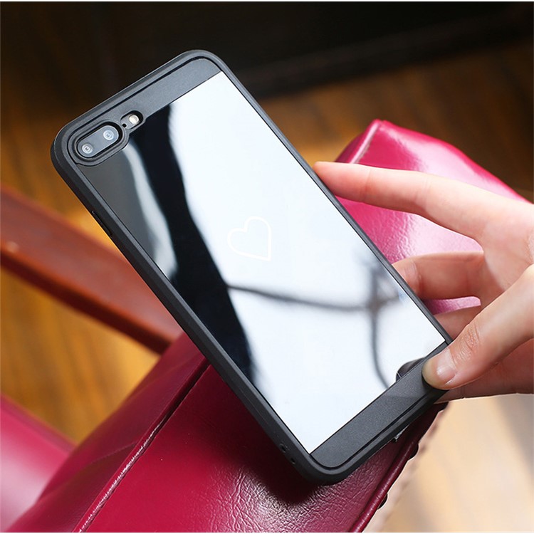Mirror-like Hybrid PC + Acrylic Protection Cell Phone Case for iPhone 7 Plus 5.5 inch - Black-3