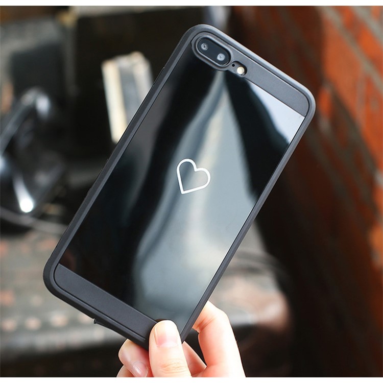 Mirror-like Hybrid PC + Acrylic Protection Cell Phone Case for iPhone 7 Plus 5.5 inch - Black-4