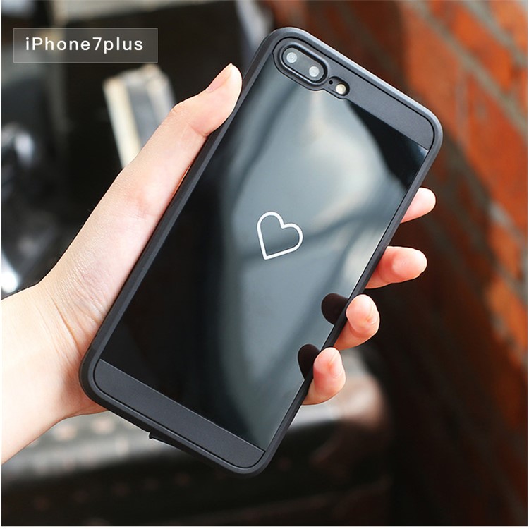 Mirror-like Hybrid PC + Acrylic Protection Cell Phone Case for iPhone 7 Plus 5.5 inch - Black-5