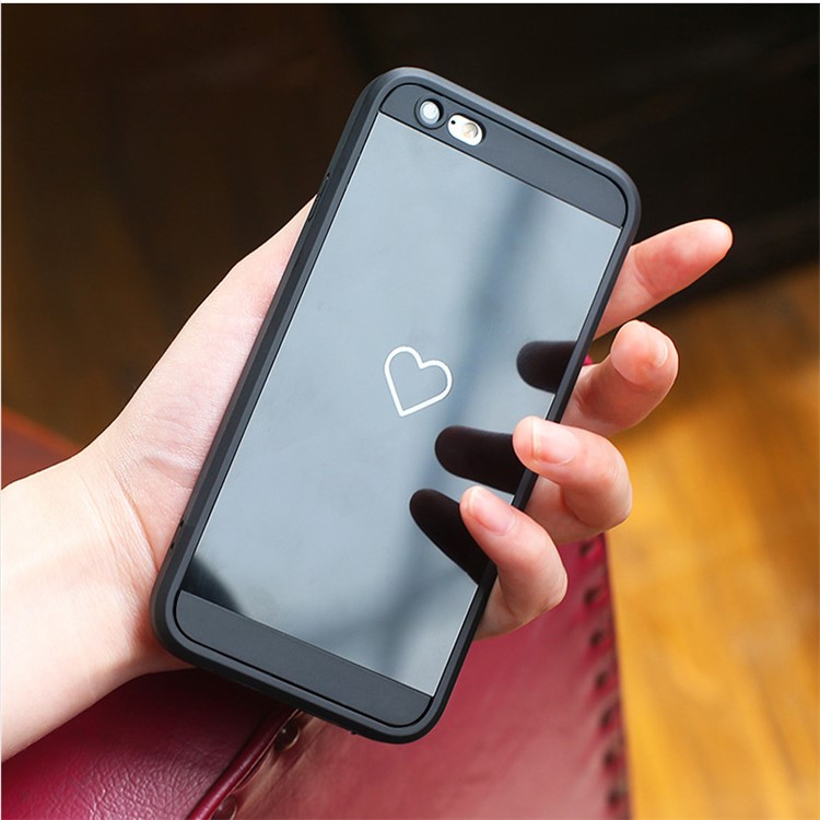 Mirror-like Hybrid TPU + Acrylic Protection Mobile Phone Back Cover for iPhone 6s Plus/6 Plus 5.5 inch - Black-1