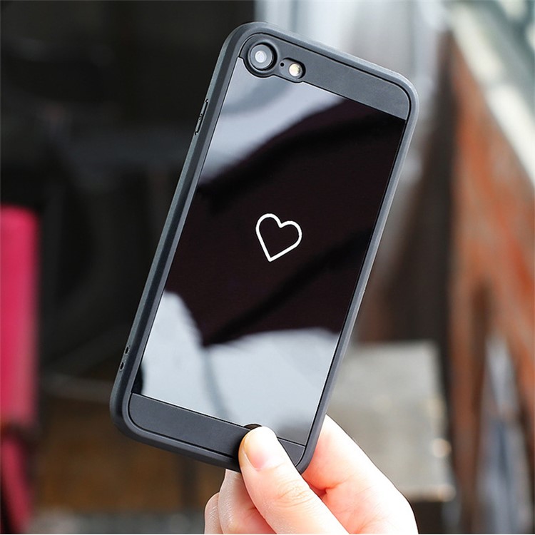 Mirror-like PC + Acrylic Combo Case Cover for iPhone 7 4.7 inch - Black-1