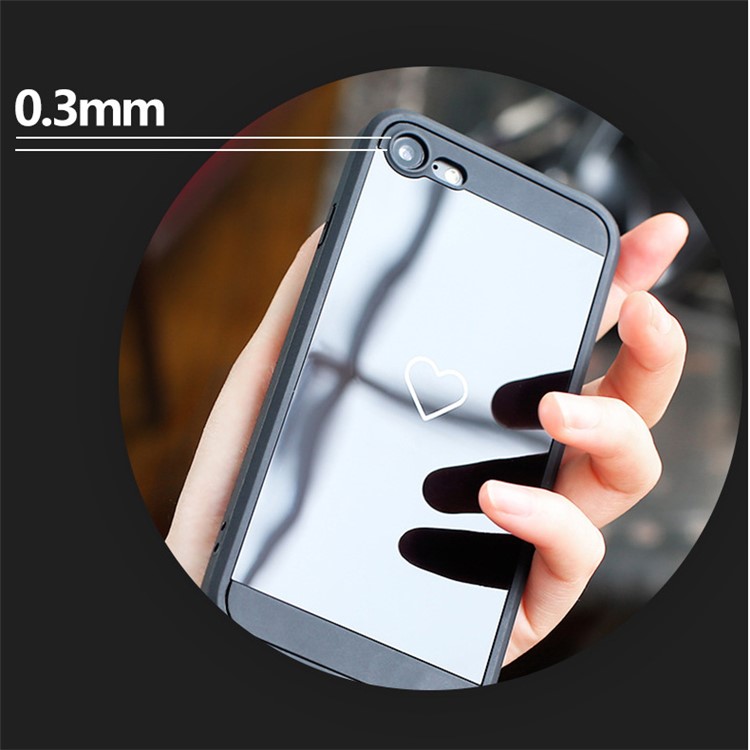 Mirror-like PC + Acrylic Combo Case Cover for iPhone 7 4.7 inch - Black-2