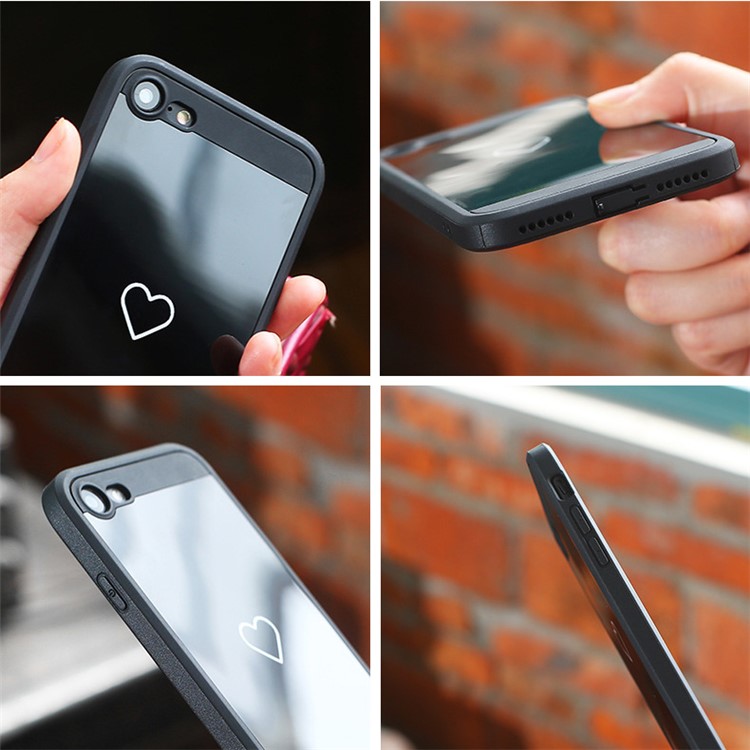 Mirror-like PC + Acrylic Combo Case Cover for iPhone 7 4.7 inch - Black-3