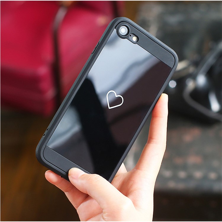 Mirror-like PC + Acrylic Combo Case Cover for iPhone 7 4.7 inch - Black-4