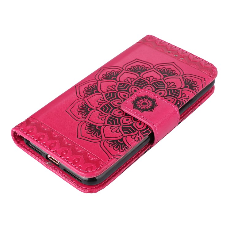 Imprinted Flower Pattern Detachable 2-in-1 TPU+PU Leather Stand Wallet Phone Cover for iPhone 8 / 7 4.7 inch - Rose-7