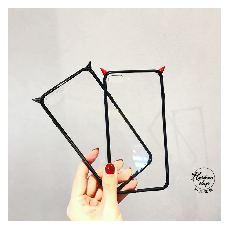 Creative Stylish Little Devil TPU + Transparent Acrylic Mobile Phone Casing for iPhone 8 Plus / 7 Plus 5.5 inch - Black-13