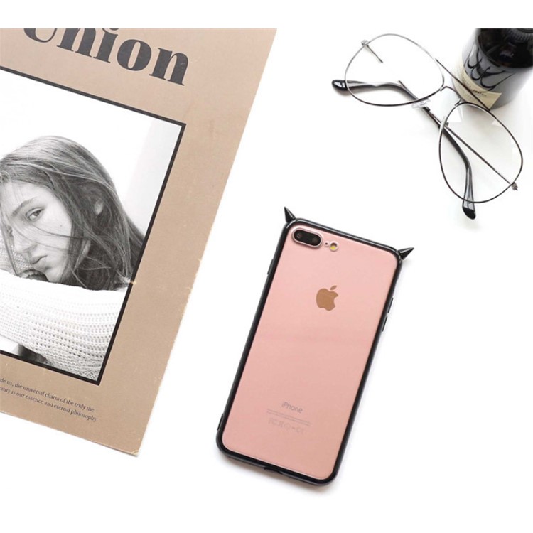Creative Stylish Little Devil TPU + Transparent Acrylic Mobile Phone Casing for iPhone 8 Plus / 7 Plus 5.5 inch - Black-2