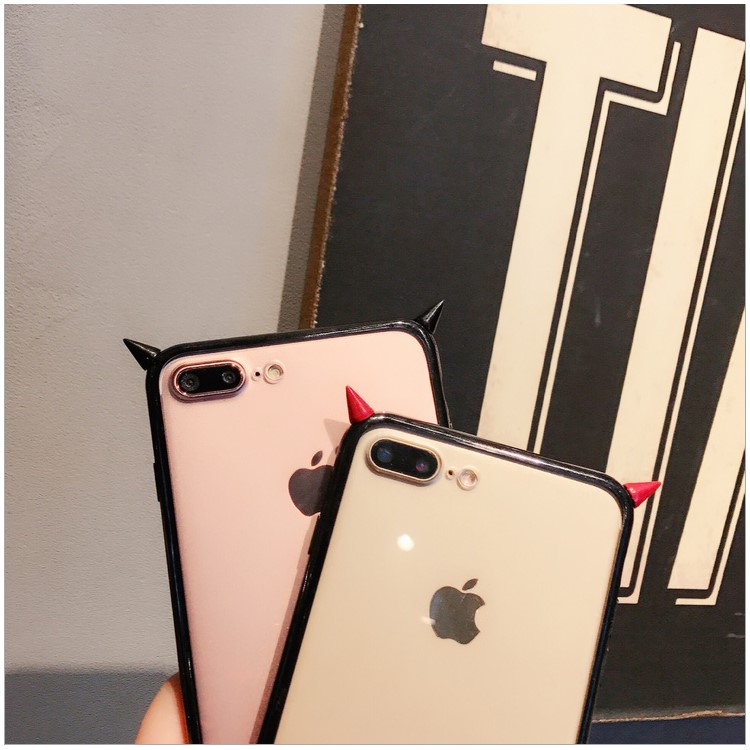 Creative Stylish Little Devil TPU + Transparent Acrylic Mobile Phone Casing for iPhone 8 Plus / 7 Plus 5.5 inch - Black-5