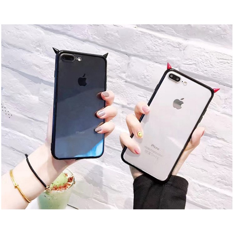 Creative Stylish Little Devil TPU + Transparent Acrylic Mobile Phone Casing for iPhone 8 Plus / 7 Plus 5.5 inch - Black-6
