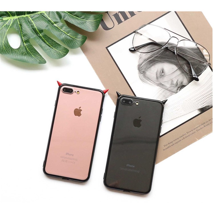 Creative Stylish Little Devil TPU + Transparent Acrylic Mobile Phone Casing for iPhone 8 Plus / 7 Plus 5.5 inch - Black-8