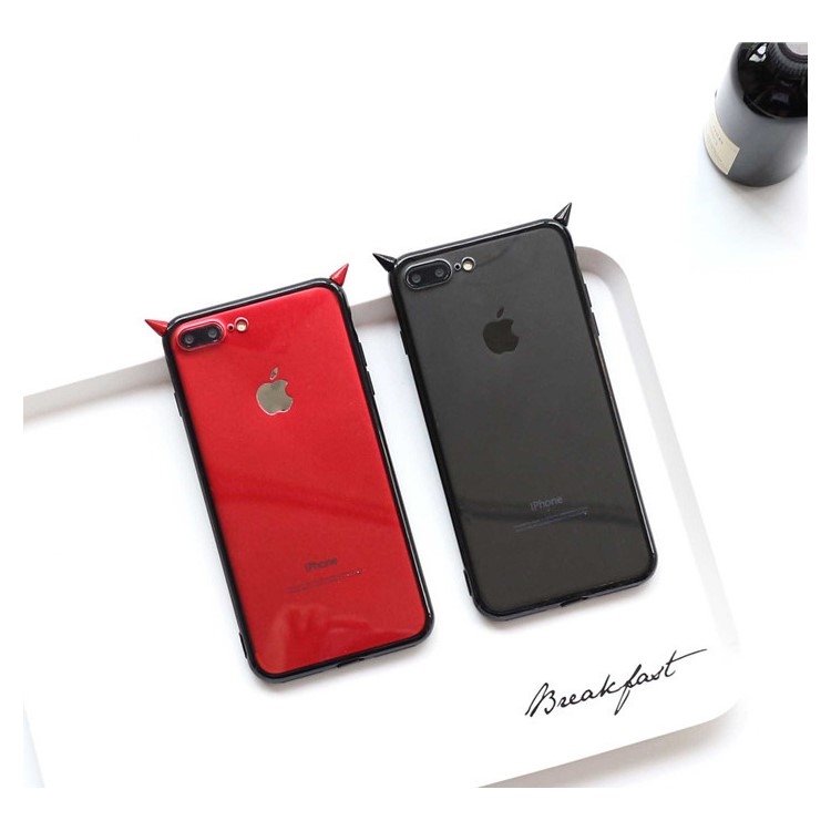 Creative Stylish Little Devil TPU + Transparent Acrylic Mobile Phone Casing for iPhone 8 Plus / 7 Plus 5.5 inch - Black-9