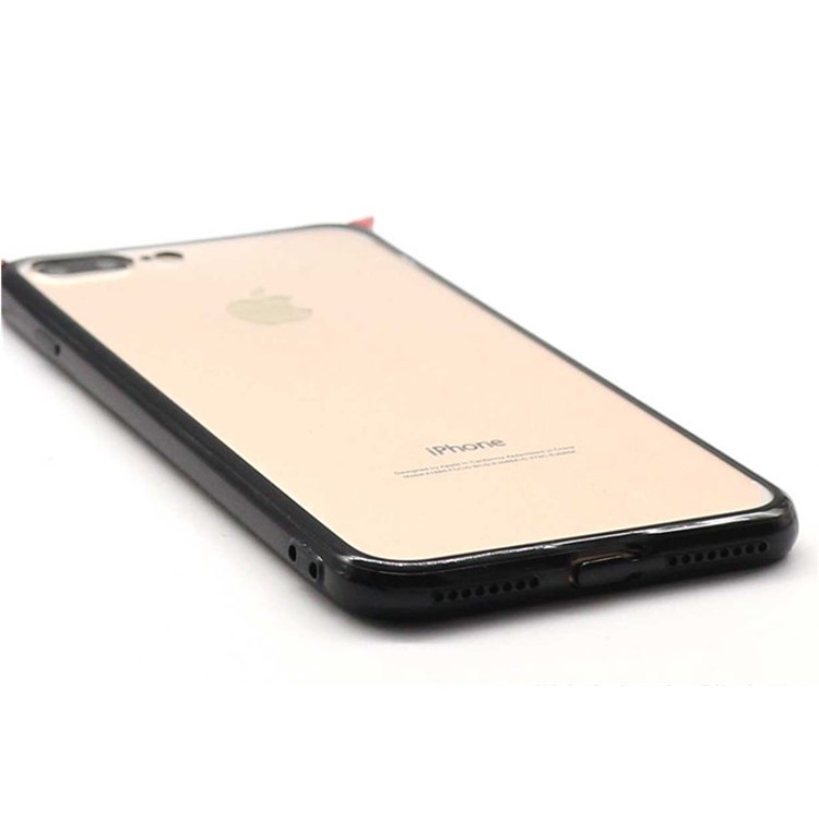 Creative Fashion Little Devil Style TPU + Transparent Acrylic Cell Phone Cover Shell for iPhone 8 Plus / 7 Plus 5.5 inch - Red-15