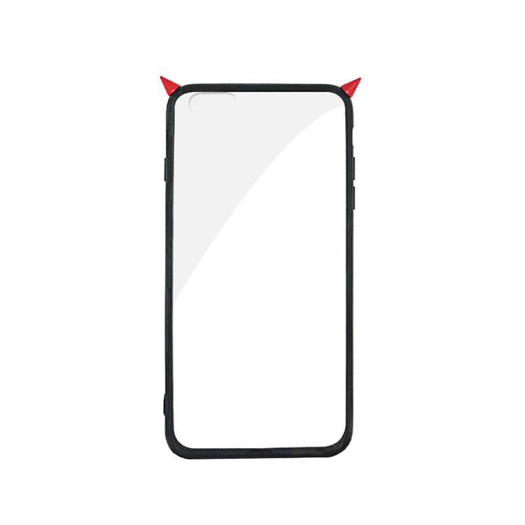 Creative Fashion Little Devil Style TPU + Transparent Acrylic Cell Phone Cover Shell for iPhone 8 Plus / 7 Plus 5.5 inch - Red-19