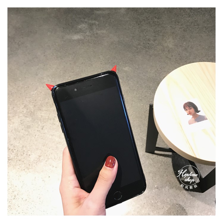 Creative Fashion Little Devil Style TPU + Transparent Acrylic Cell Phone Cover Shell for iPhone 8 Plus / 7 Plus 5.5 inch - Red-2