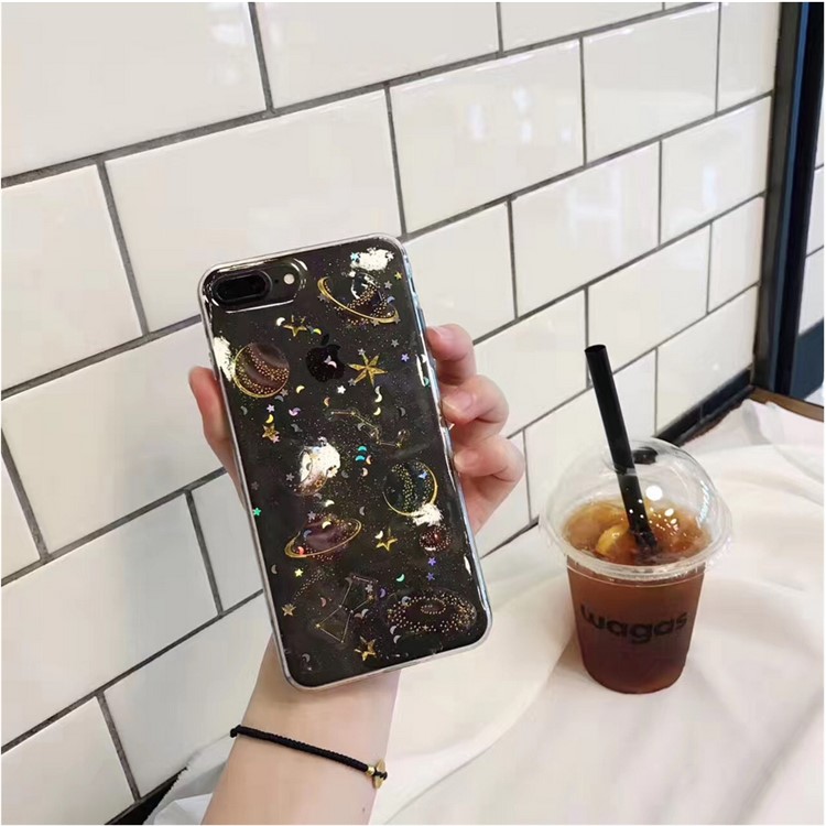 Glitter Powder Glossy Soft TPU Phone Case for iPhone 7 Plus - Black-10