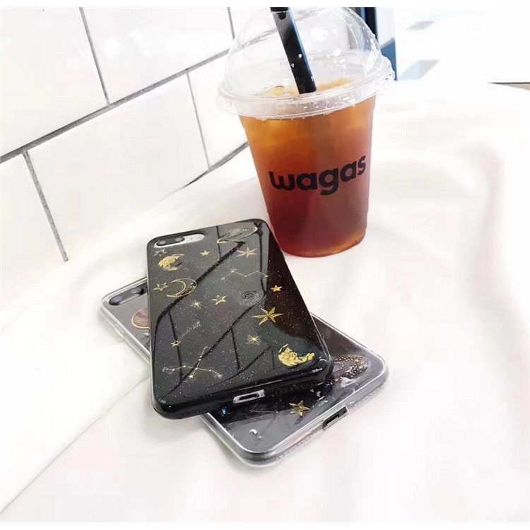 Glitter Powder Glossy Soft TPU Phone Case for iPhone 7 Plus - Black-9