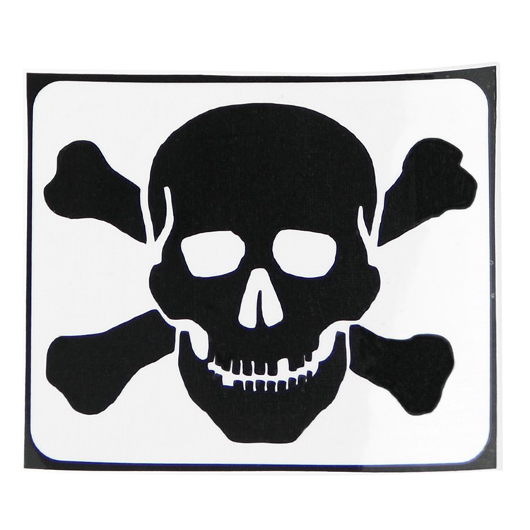 HAT PRINCE Creative Decal Sticker for MacBook 11.6" 12" 13.3" 15.4" - Black Skull on White Background-2