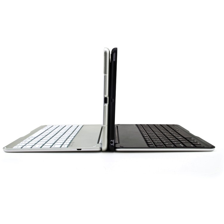 WITSPAD F8S Aluminum Bluetooth Keyboard Stand Cover for iPad Air w/ Colorful Backlight - Silver Color-20