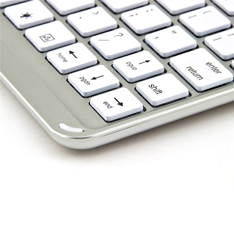 WITSPAD F8S Aluminum Bluetooth Keyboard Stand Cover for iPad Air w/ Colorful Backlight - Silver Color-9