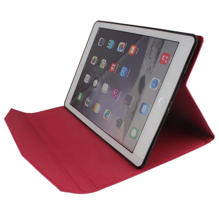 For iPad Air 2 Removable Bluetooth Keyboard + Leather Cover w/ Stand - Red-12