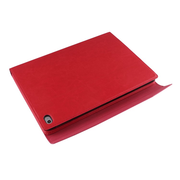 For iPad Air 2 Removable Bluetooth Keyboard + Leather Cover w/ Stand - Red-4