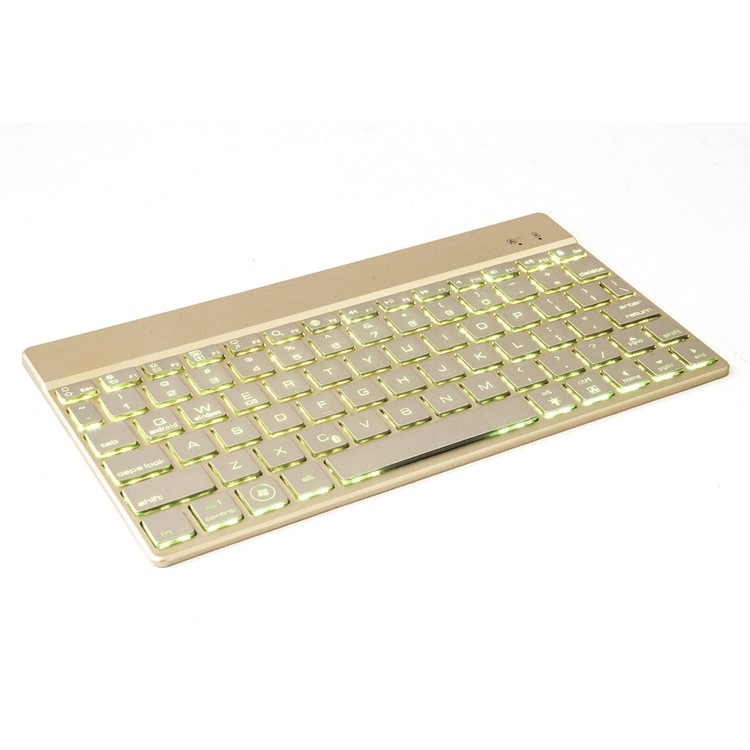 F16S Detachable Leather Flip Cover Bluetooth Keyboard for iPad Air 2 w/ Backlight - Gold-8