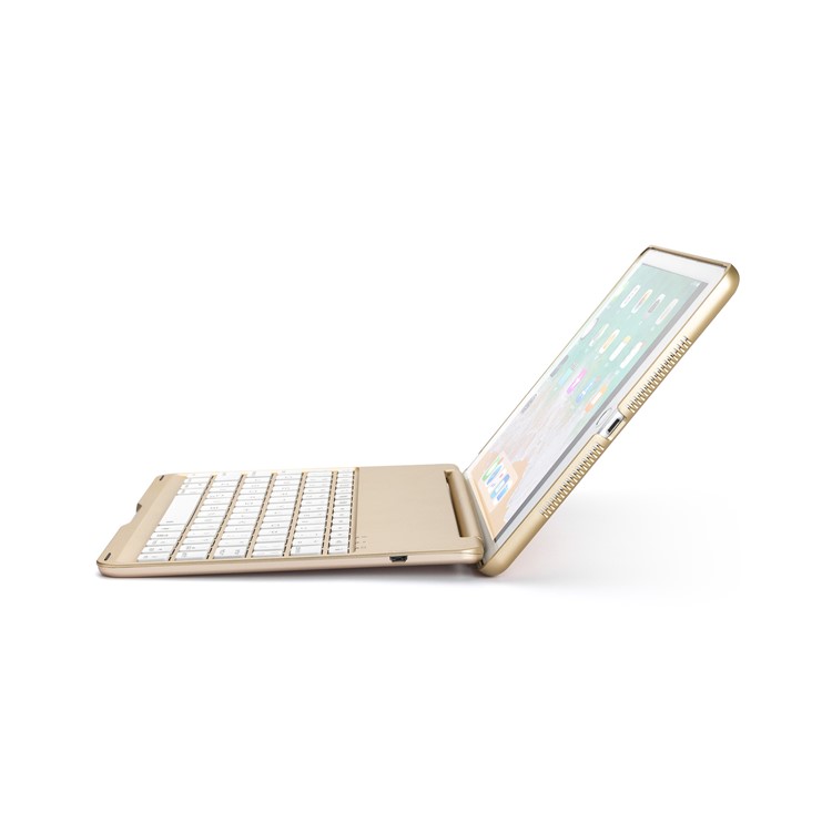 WITSPAD F8S Bluetooth Teclado Alumínio Shell Para Ipad Air 2 Com Luz De Fundo Colorida - Cor De Ouro-16