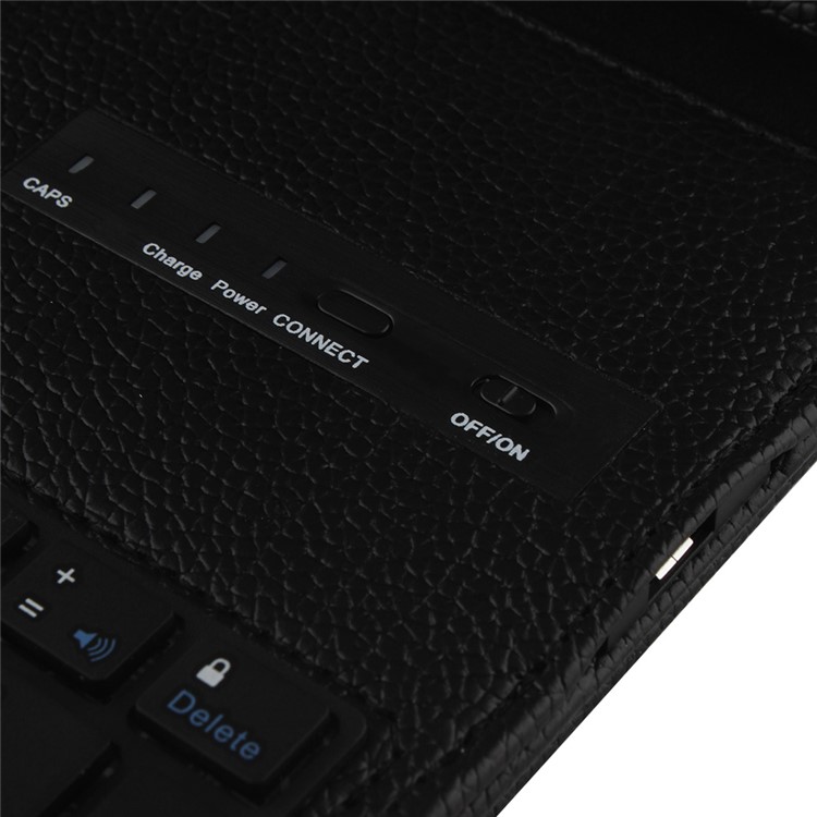 Removable Bluetooth Keyboard + Leather Case for iPad Air 2 with Stand - Black-11