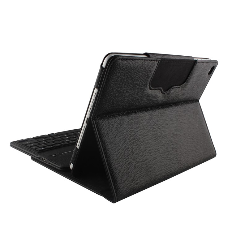 Removable Bluetooth Keyboard + Leather Case for iPad Air 2 with Stand - Black-12