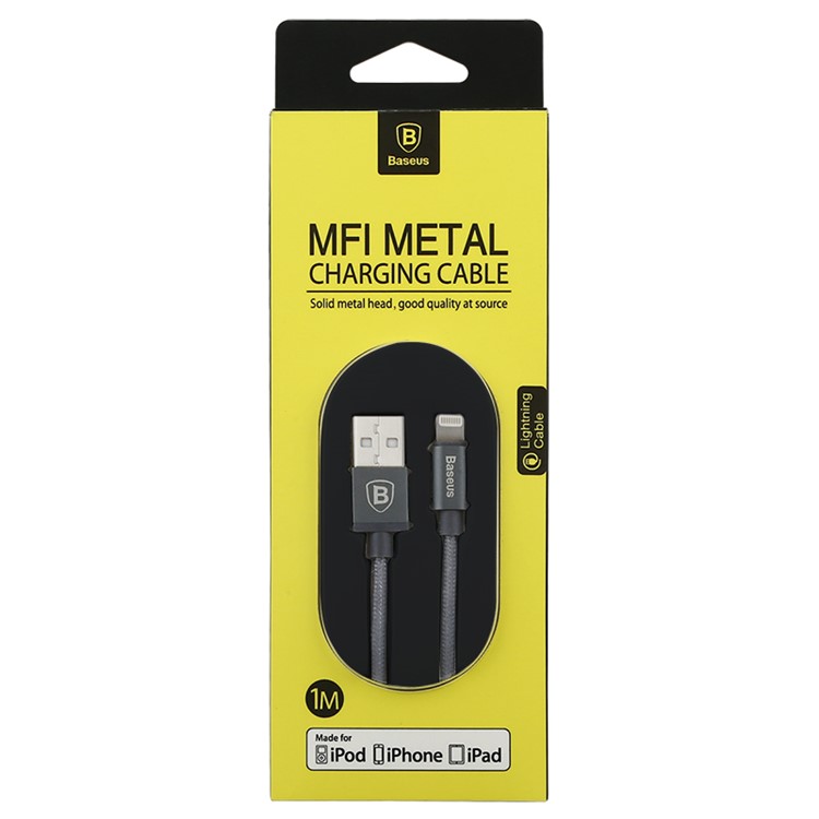 BASEUS MFI Lightning 8pin USB Charge Data Sync Cable Simple Version of AntiLa Series for iPhone iPad iPod - Grey-7