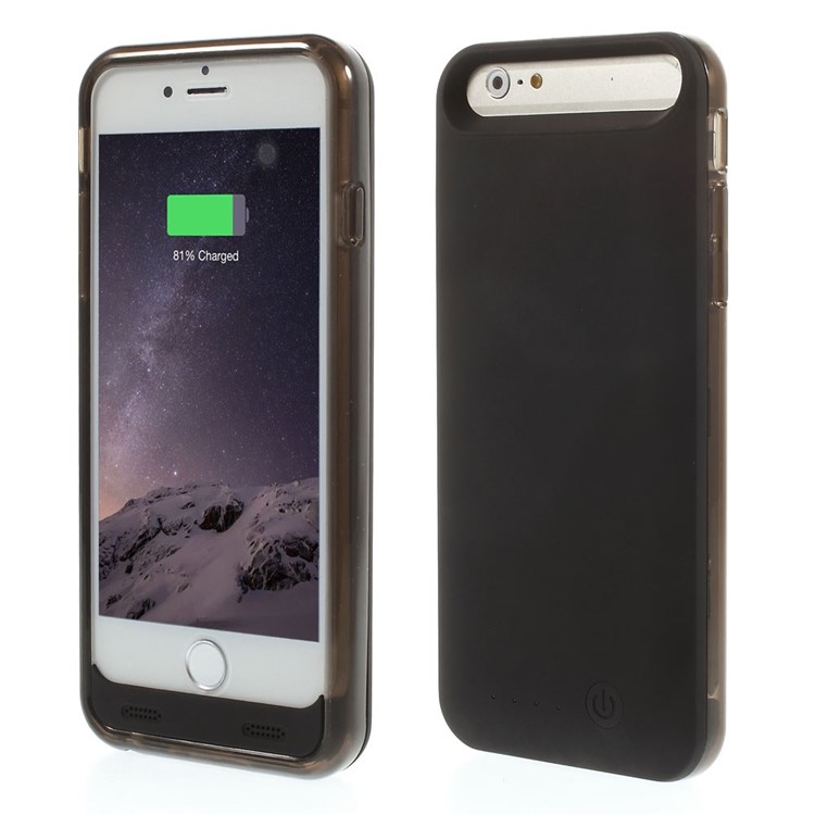 IFANS MFI Certified for iPhone 6 6s External Battery Case 3100mAh w/ Extra Bumper - Black / Grey-1
