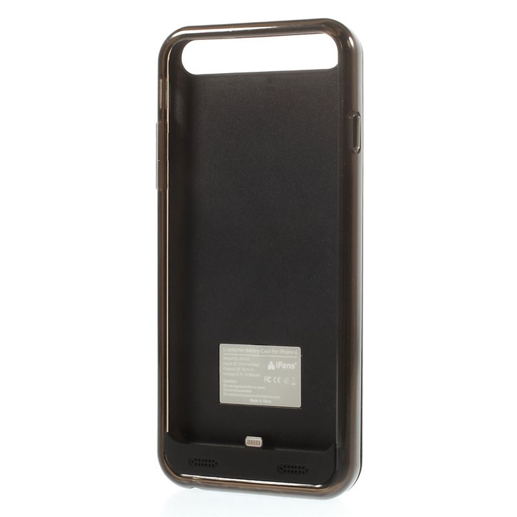 IFANS MFI Certified for iPhone 6 6s External Battery Case 3100mAh w/ Extra Bumper - Black / Grey-3