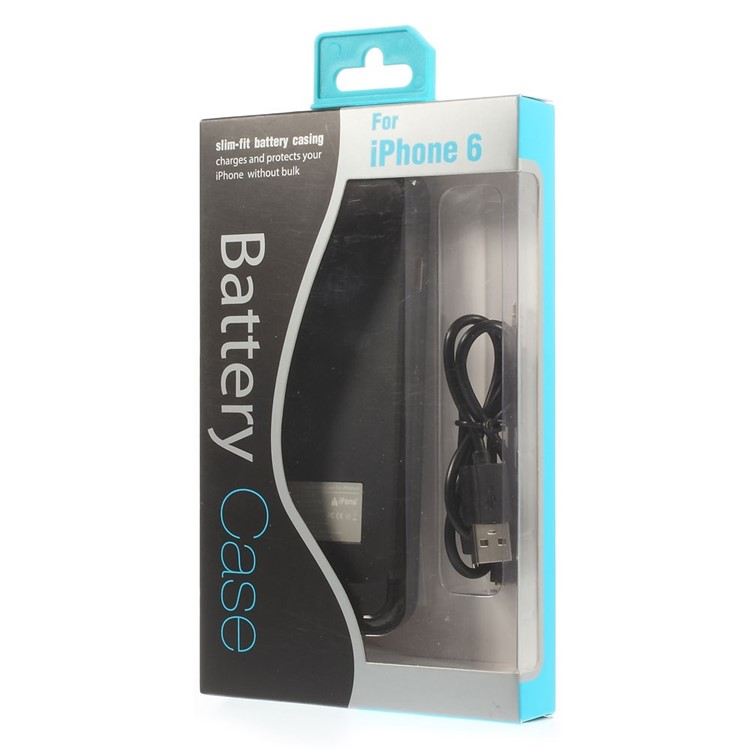 IFANS MFI Certified for iPhone 6 6s External Battery Case 3100mAh w/ Extra Bumper - Black / Grey-9