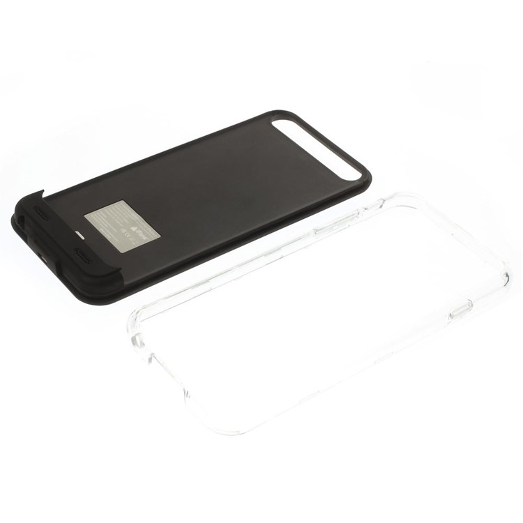IFANS MFI Certified for iPhone 6 6s External Battery Case 3100mAh w/ Extra Bumper - Black / Transparent-3